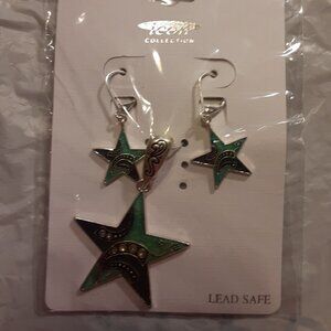 Star Earrings and Necklace No Chain New